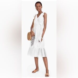 J. Crew White Eyelet Midi Dress